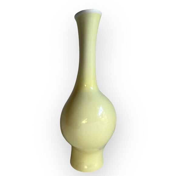 Fritz Heidenreich 1950s for Rosenthal Pregnant Louise Vase 7" Pale Yellow, White - Picture 10 of 16